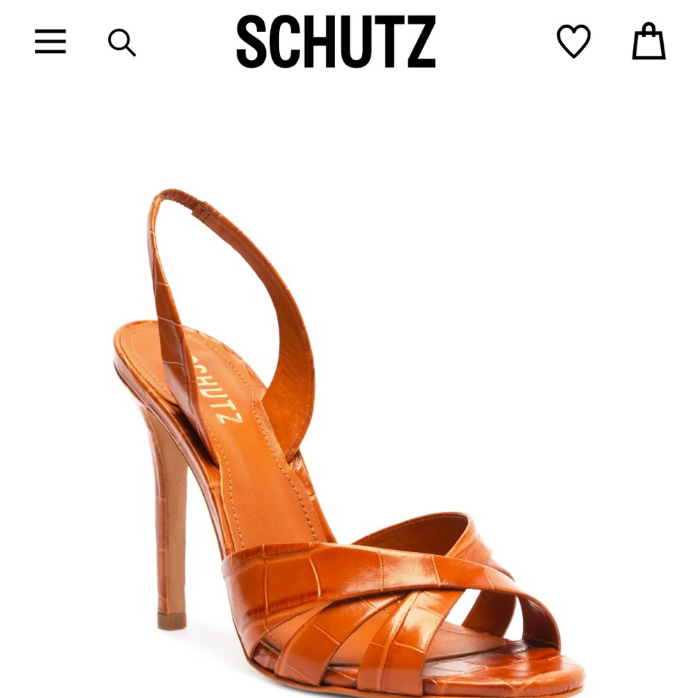 Schutz: KEEFA CROCODILE-EMBOSSED LEATHER SANDAL